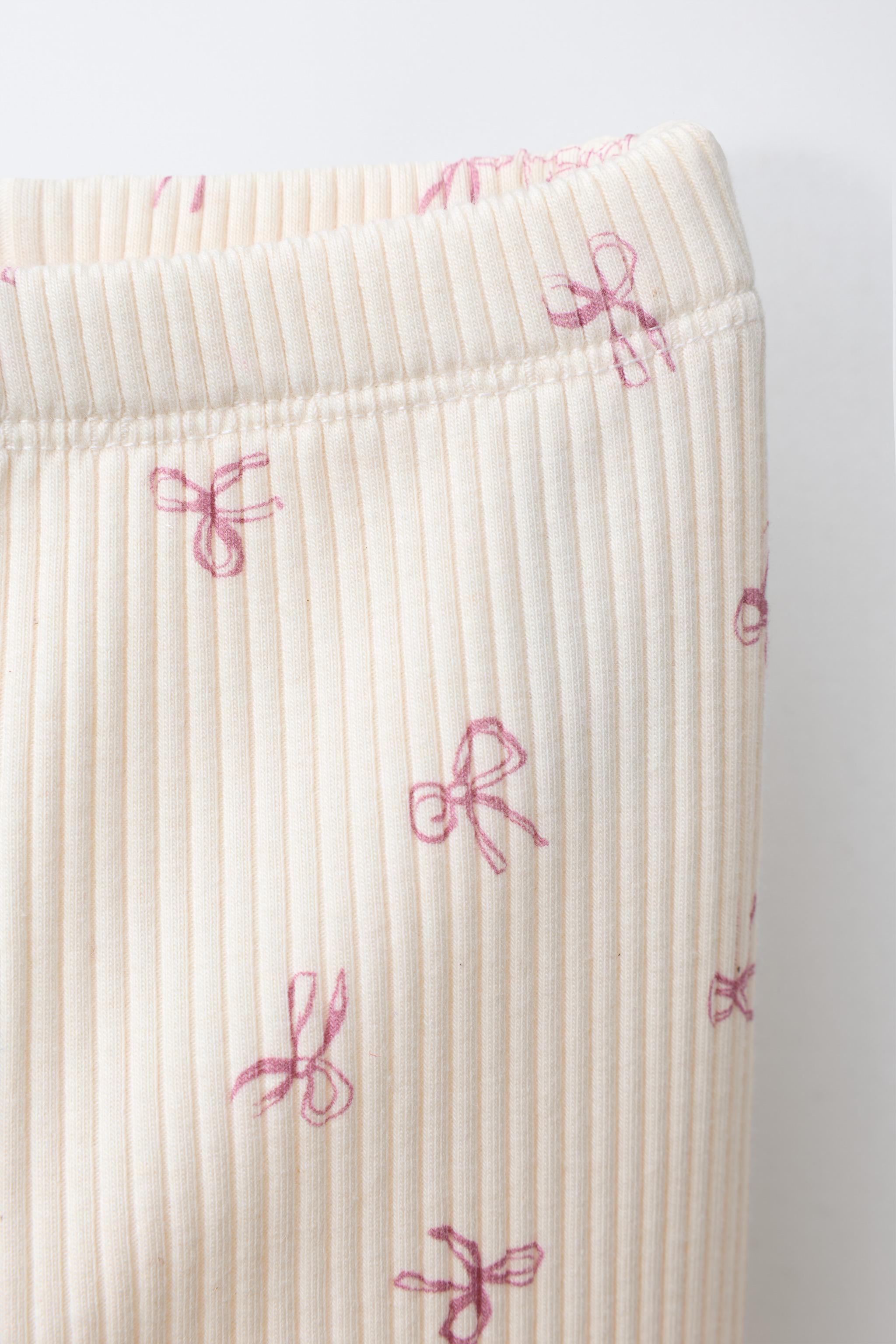 SOFT TOUCH RIBBED LEGGINGS WITH BOWS